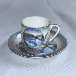 Vtg  Miniature Niagara Falls New York Cup Saucer Set Dragon Ware  Japan